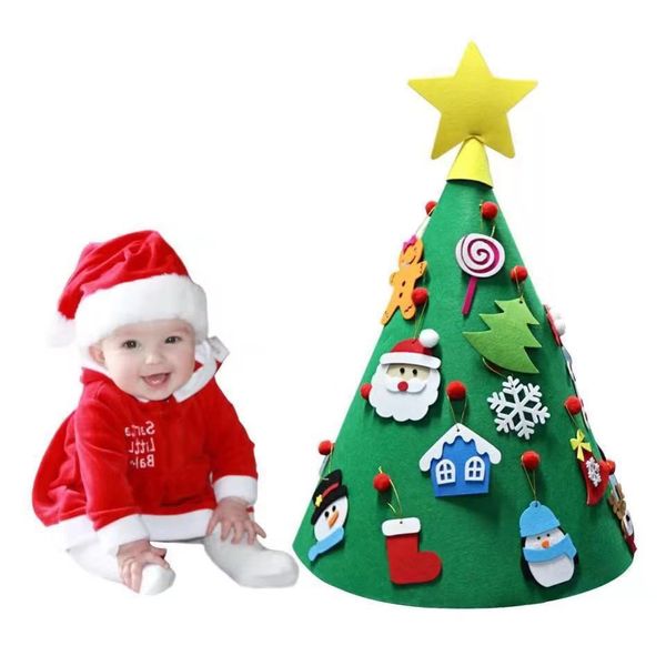 

diy felt christmas tree new year gifts kids toys artificial tree wall hanging ornaments christmas decoration for home navidad