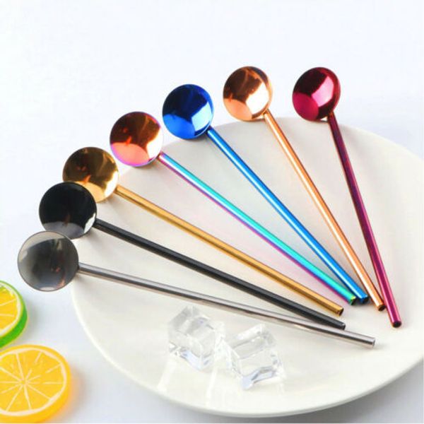 

7pcs нержавеющей сталь толстого fine соломинка ложка кисть наборы convininent соломка set