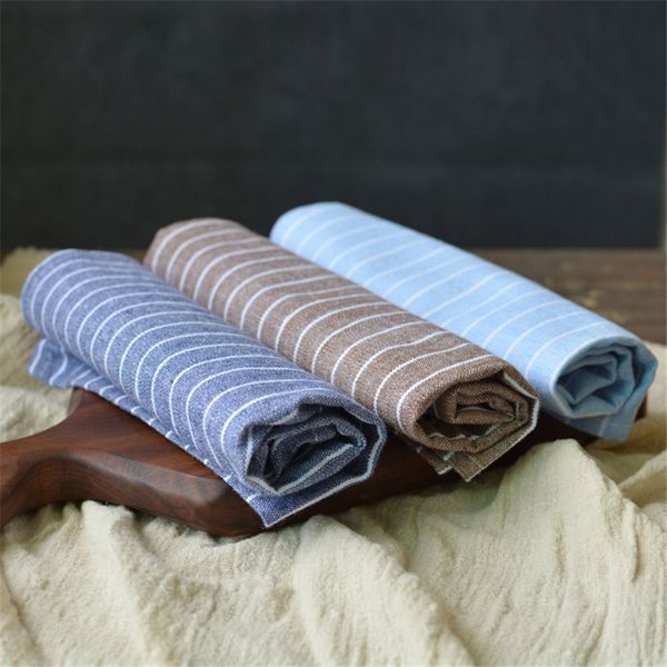 

cloth art cotton and linen striped table cloth heat insulation mat tea towel wine cup towel p baking prop 40*60cm