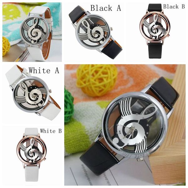 

fanteeda 2019 fashion note painting leather bracelet watch simple engraving hollow watch bracelet monte 6.15, Slivery;brown