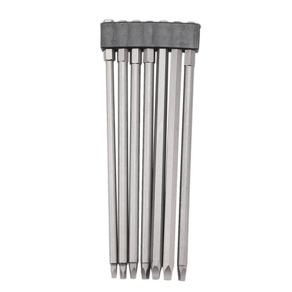 

7 pcs electric square screwdriver bit set s2 + surface blasting hex handle 1/4 inch repair tool for pocket hole jig 6 inch lengt