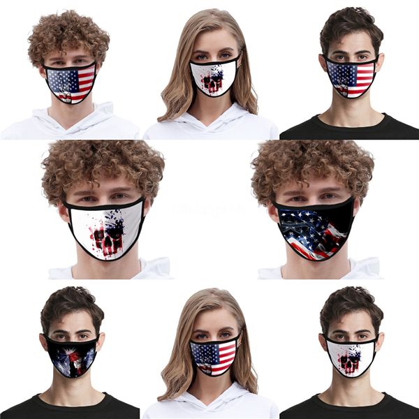 

usa flag mask independence day face masks dustproof fashion 3d printing designer face masks fabric washable mask for adults and kids#aq949
