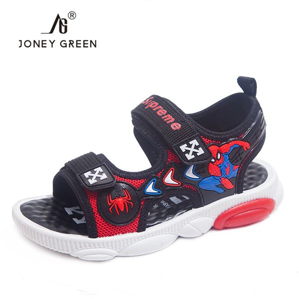 

j&g boys sandals summer new fashion big children's beach shoes non-slip soft bottom child students campus shoes, Black;red