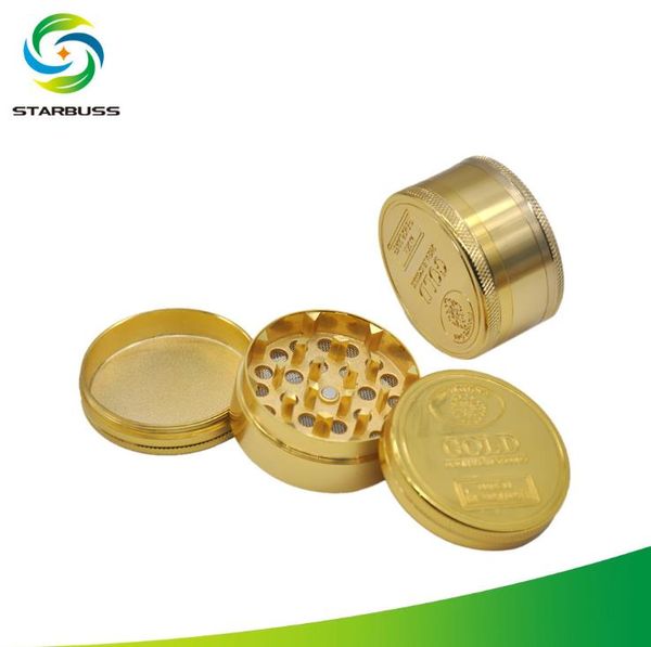 Fumante de marca dourada, isqueiro de 3 camadas com diâmetro de 48 mm, fumante de ouro