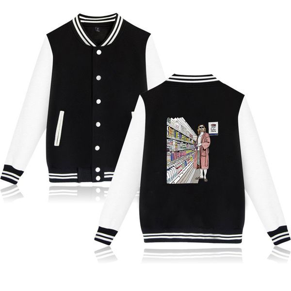 

the big lebowski print baseball jacket men/women winter fashion casual popular comfortable kpop jacket coat sale, Black;brown