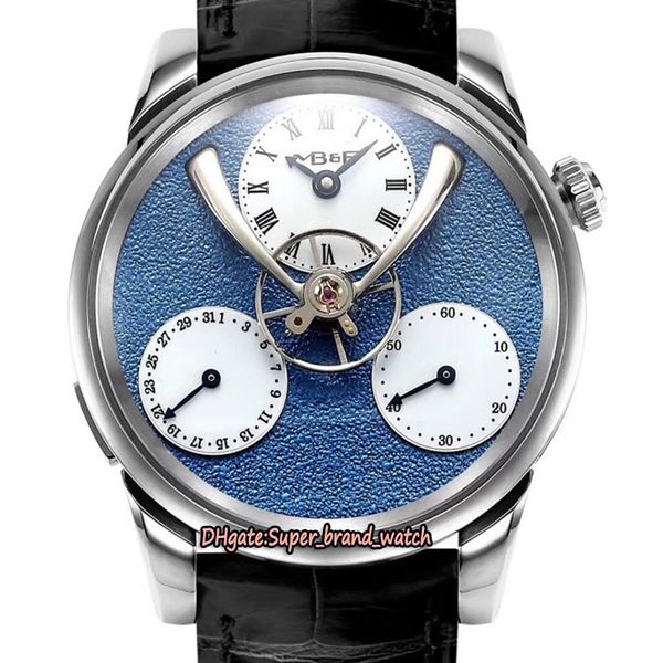 

mb&f 101 legacy machine split escapement 72-hour power reserve blue dial tourbillon stephen mcdonnell mechanical mens watch designer watches, Slivery;brown