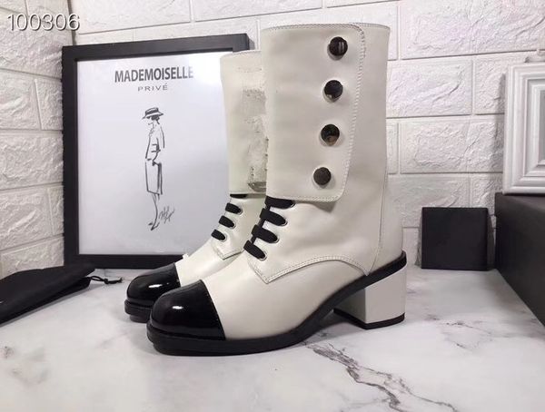 

2019 роскошная женская голеностопного высокий каблук 8см осень зима boots корова кожа обувь размер 35-41 sc1104, Black