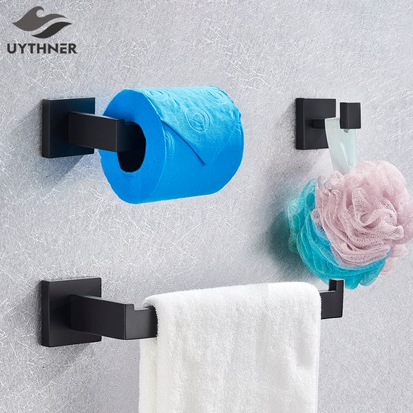 

bathroom hardware sets black towel bar robe hook tower rack tower shelf tissue paper holder clothes hook bathroom accessories
