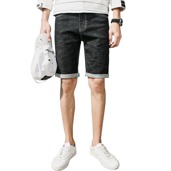 

men's denim shorts black breathable straight men jeans mens jeans brand men's short, Blue