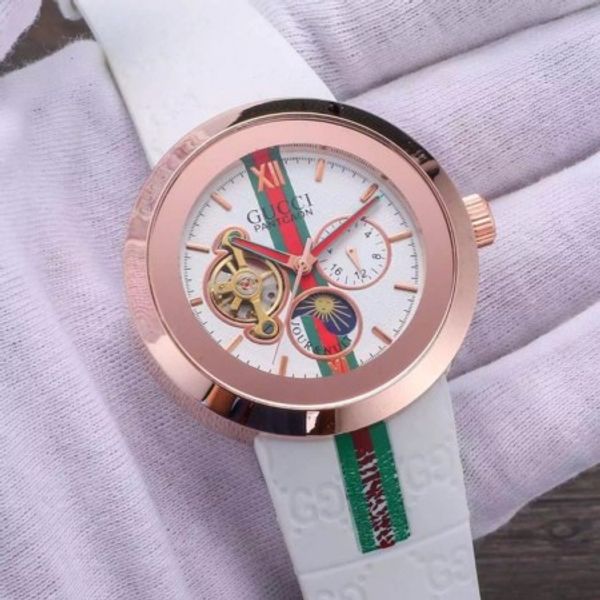 

new fashion luxury men's watches automatic mechanical men's brand watch casual mechanical watch watches, Slivery;brown