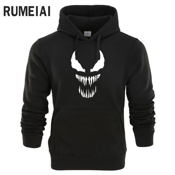

venom marvel косплей hoodied мужчины женщина с капюшоном кофта с длинным рукавом tops, Black