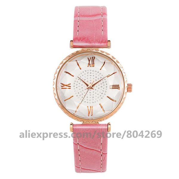 

wholesale women's quartz watch no leather fashion watches leather band watch fashion women roman number 8708, Slivery;brown