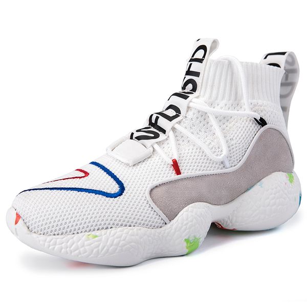

vmuksan brand new mens sneakers high shoes for men elasticity warm winter walking casual shoes classic lace-up male, Black