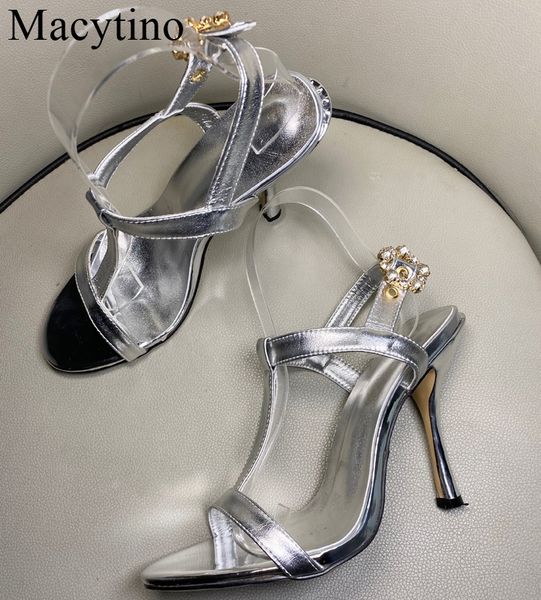 

sandals shoes woman 2021 summer women's sandal fashion female high heel gold t strap patent leather women heels, Black
