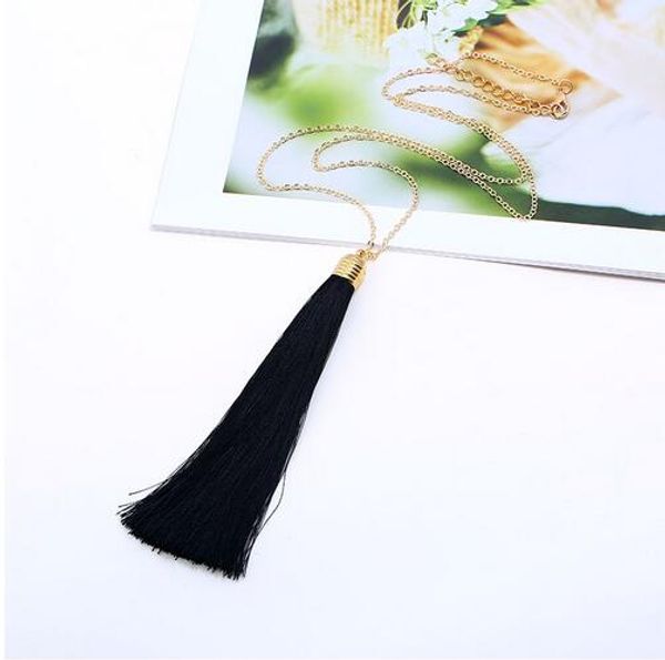 

long tassel necklace for women pendant necklace statement vintage necklace summer fashion boho big bohemian jewelry gb435, Silver