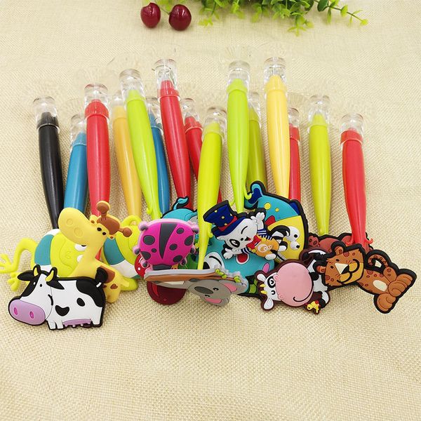 

индивидуальные шариковые ручки мультфильм творческий ручка пвх мягкие пластиковые милые куклы реклама ручка пользовательские подарки канцеля, Blue;orange