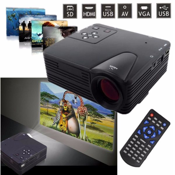 

original h80 mini portable led projector 640x480 pixels supports full hd 1080p led projector video home theater av/vga/sd/usb/hdmi