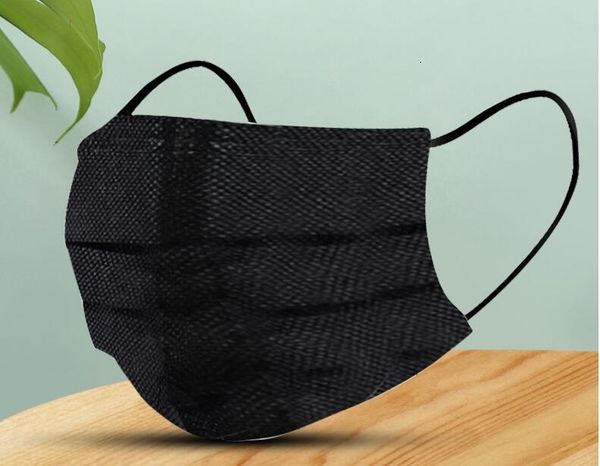 

dropship 3 layers filter dustproof earloop non woven mouth 360 folding civil masks mask black fa
