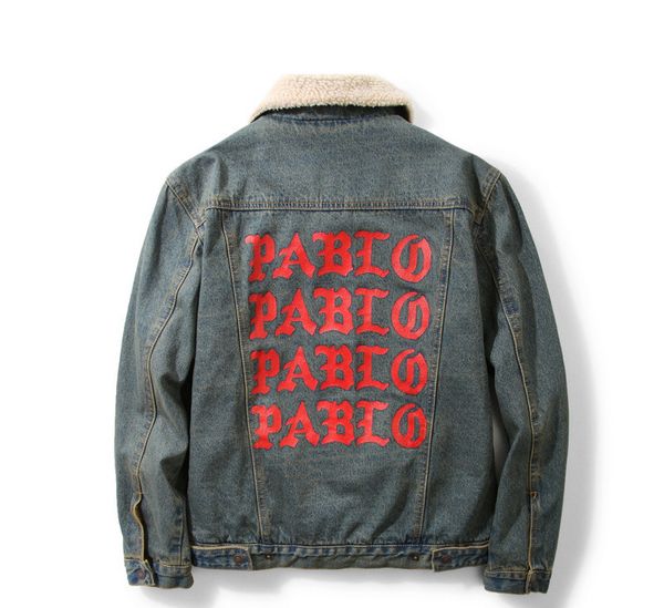 

KANYE Jacket Men Jacket Coats Winter Hip Hop Long Sleeve Designer Blue Jackets Coats Size S-XL