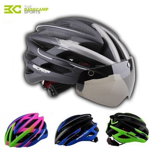 

basecamp 2018 cycling helmet integrally molde road mountain mtb bike helmet with windproof glasses men women bycicle accessories