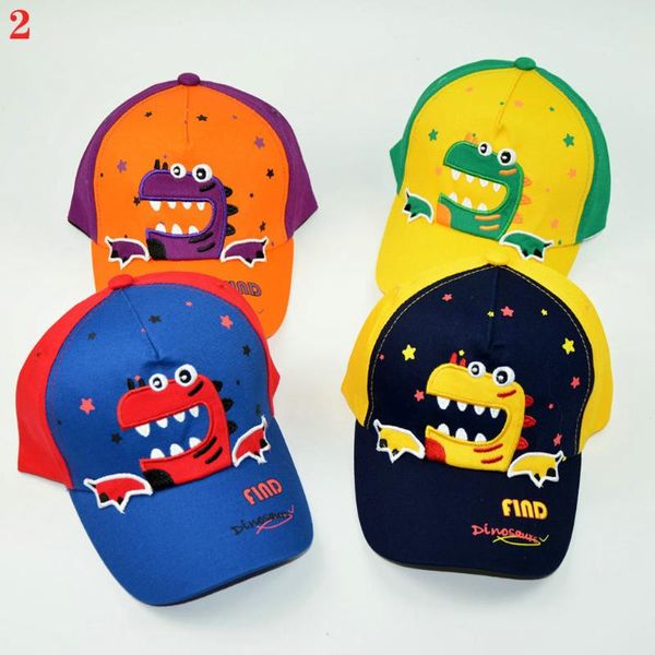 

caps baby accessories kids little boys cartoon dinosaur cotton baseball cap hat sunhat baseball cap cute cover hat, Yellow