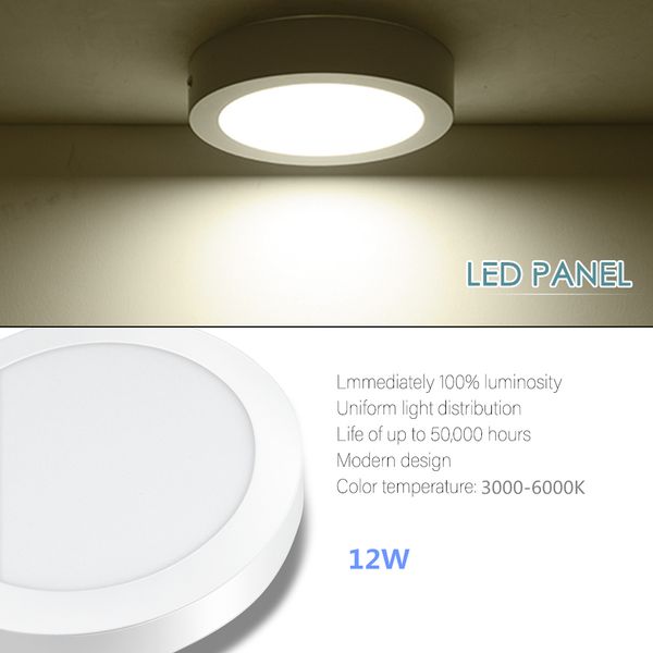 

us stock 12w surface mounted led ceiling panel light round 110v led lighting for bedroom 3000k 4000k 6000k ceiling lamps