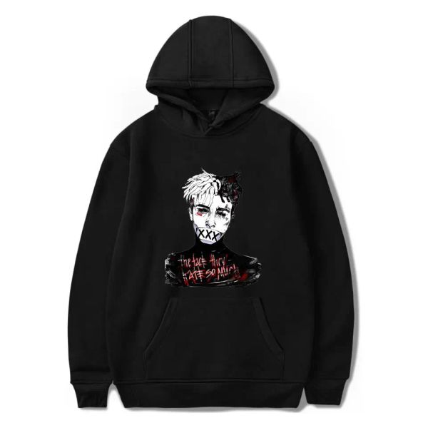 

xxxtentacion fashion mens sweatshirts long-sleeved with 6 colors hip hop hoodies with 6 different types asian size 2xs-4xl, Black
