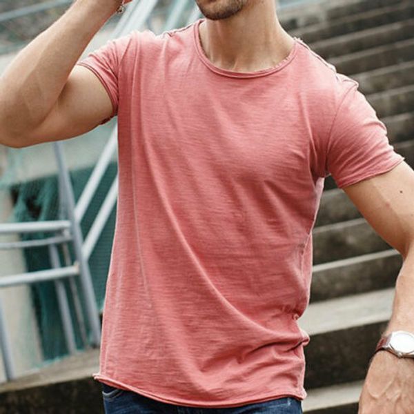 

Summer Fashion Men's Slim Fit Short Sleeve T-shirt Casual Muscle Bodybuilding Tee Tops Male High Quanity Summer T-Shirts M-2XL