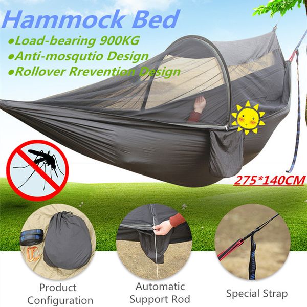 

2019 summer ultralight parachute hammock tent anti-mosquito net double person outdoor camping hunting hammock sleeping bag