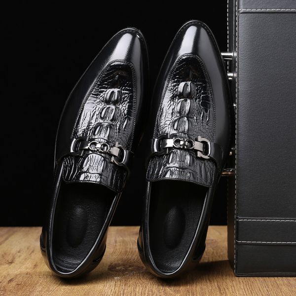 

cross-border pointed-toe leather shoes mens british-style tassel shoes set foot explosion models of foreign trade large size mens fat taobao, Black