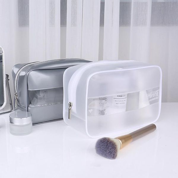 

fashion multifunctional cosmetic bag transparent large capacity pvc women zipper clear makeup bags make up organizer wash bag
