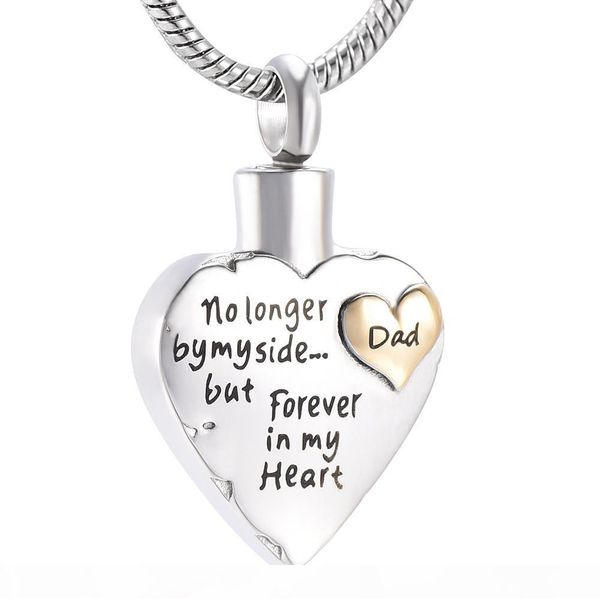 

IJD9980-1 Dad Heart Cremation Urns Necklace for Ashes Keepsake Jewelry Cremation Jewelry Dad In My Heart Memorial Pendant Ashes Urn Necklace
