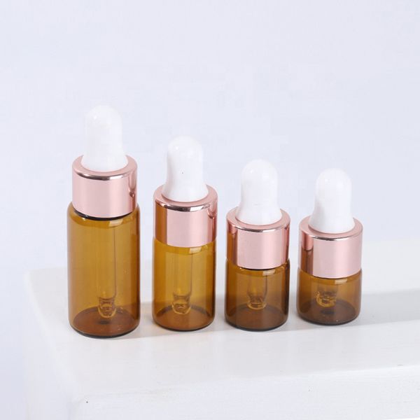

amber 1ml 2ml 3ml 5ml mini sample glass bottle with eye dropper for e liquid aromatherapy perfume essential oil