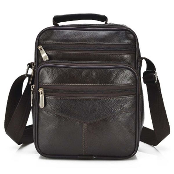 

genuine leather men's crossbody bag casual business leather mens messenger bag vintage men bag solid zipper shoulder handbags