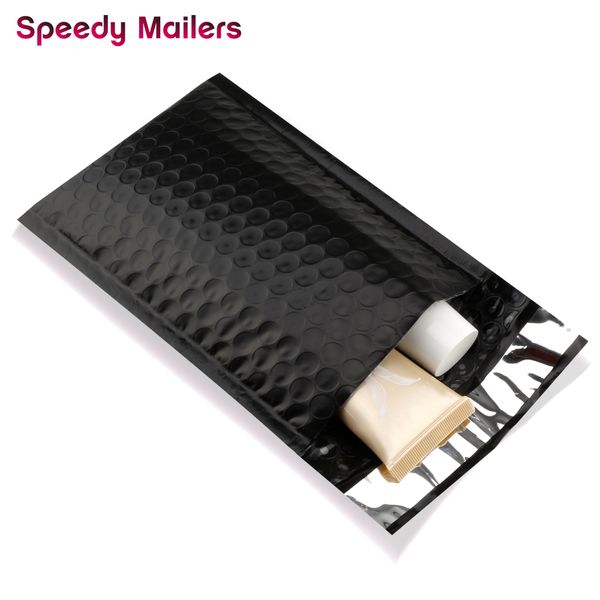 

speedy mailers 10pcs/4x7-inch/120*180mm black poly bubble mailer self seal padded envelopes/black mailing bags