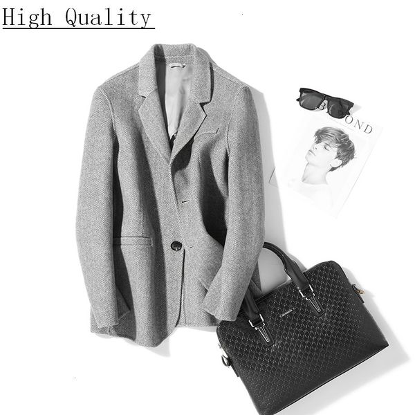

double-sided wool coat casual short suit man jacket overcoat mens coats and jackets casaco masculino hs-19-00818 kj1493, Black