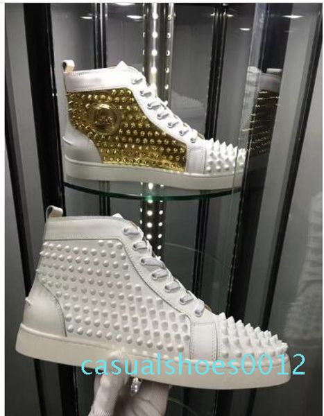 

оригинальный красный bottom люкс конструкторы шипы кроссовки обувь мужчин high top louisflats открытый casual - brand комфортная повседневны, Black