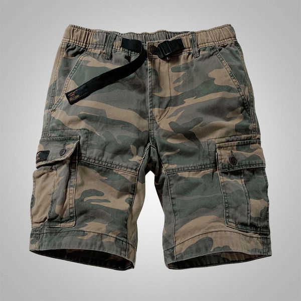 

mens camouflage shorts cargo shorts casual multi-pocket solid color loose men army short bermudas masculina, White;black