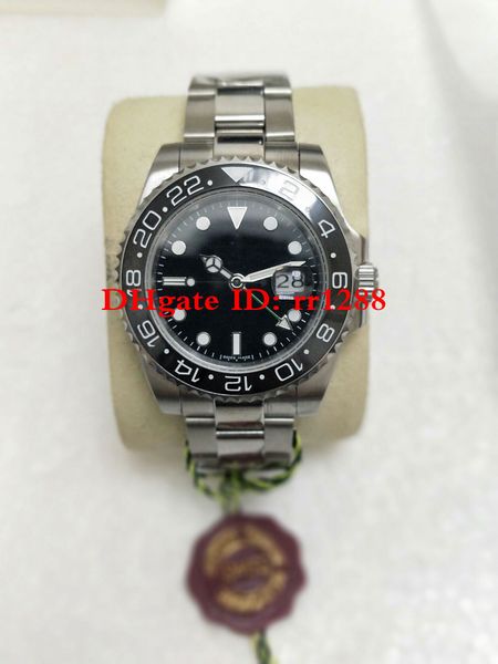 

watch 40mm gmt 116710 116710ln 116718 ceramic bezel automatic eta 2813 movement day date watch black dial mens watches wristwatches, Slivery;brown