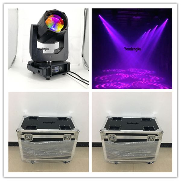 4 pezzi con flightcase di alta qualità led spot beam teste mobili super beam doppio prisma led 80w luce a testa mobile