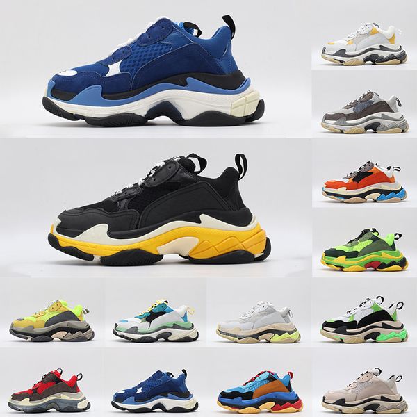 

2019 new triple-s 17fw men designer sneakers luxury shoes classical casual shoes women paris platform sneakers fashion dad trainers, Black