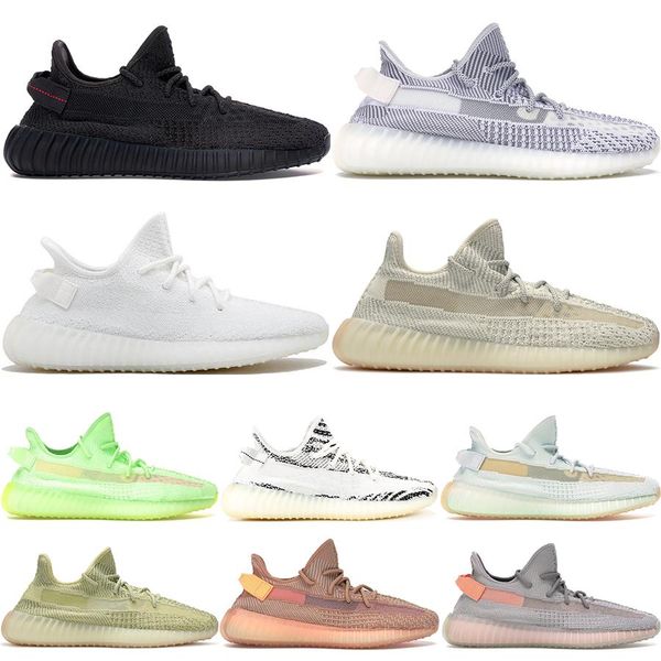 

stock x kanye west citrin cloud white reflective gid glow black true form clay static men women shoes zebra lundmark sneakers size 36-48