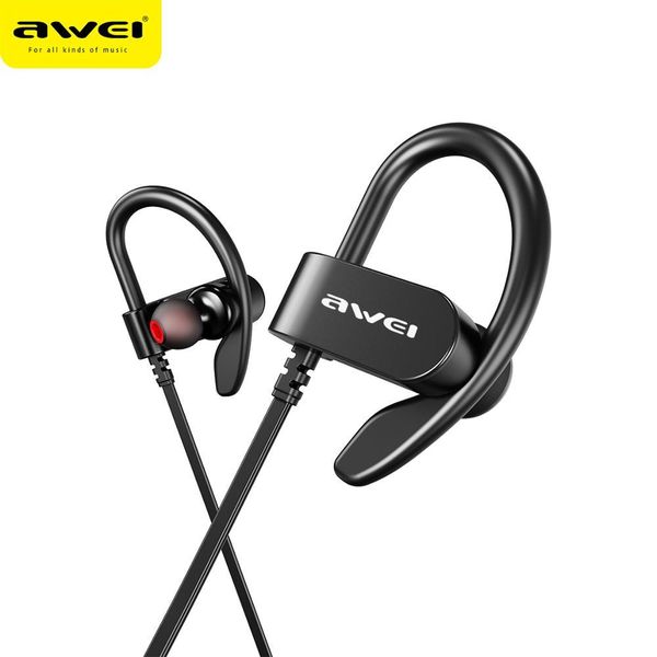 

awei wt50 sport wireless earphones bluetooth dual powerear-hook waterproof ipx4 headset noise reduction hifi stereo sound
