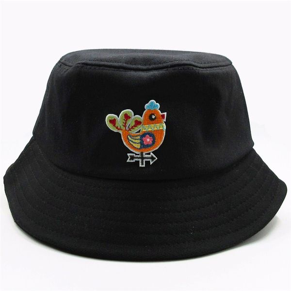 

ldslyjr chicken animal embroidery cotton bucket hat fisherman hat outdoor travel sun cap hats for men and women 381