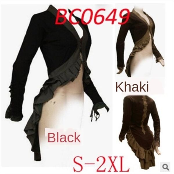 

medieval women's performance costume lace half sleeve color matching irregular lace design slim performance costume, White