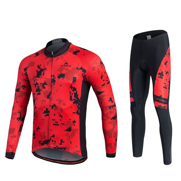 

new simple red long sleeve zipper men's cycling suit can be customized in autumn and winter 2019, Gray