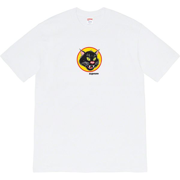 

20ss week1 black cat tee black cat cartoon logo printed short-sleeved t-shirt, Red