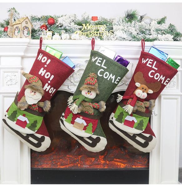 Big Size Christmas Stockings Santa Gifts Socks Children S Candy