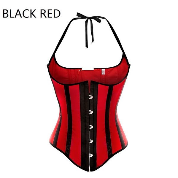 Caudatus Сексуальные черно-красные корсеты и бюстье полосатый подпунктный корсет Bustier Basque Corsets Korsett для женщин сексуальное женское белье