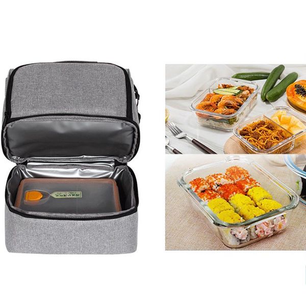 

2020 outdoor cooler insulated thermal zipper picnic box camping traveling lunch bags double layer waterproof foods fresh bags